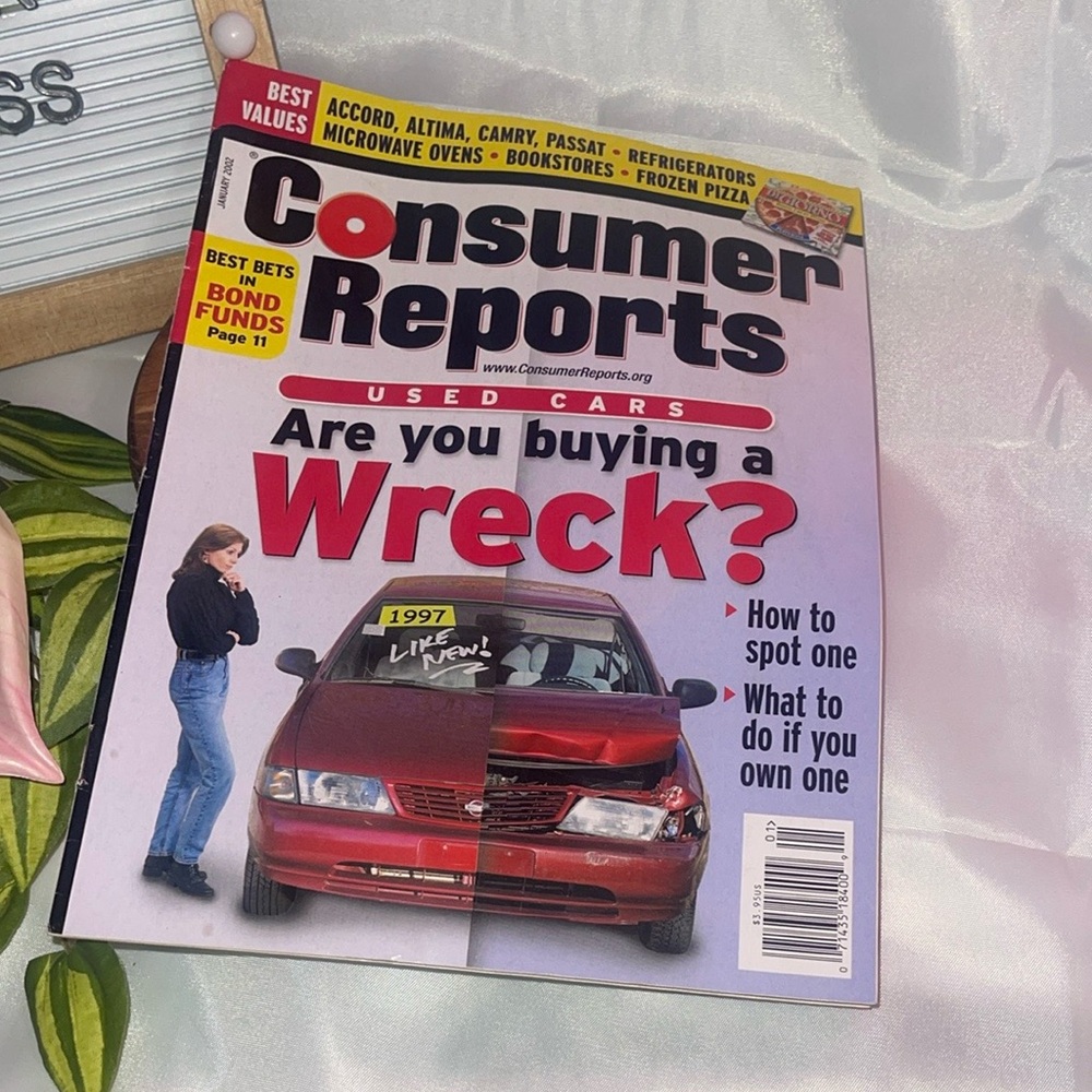 Consumer Reports Magazine January 2002 Cars Honda Accord Toyota Camry VW Passat